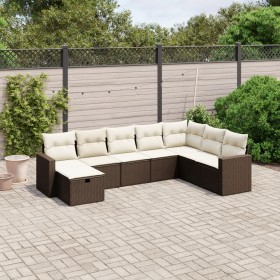 8-teilige Gartensofagarnitur und braune synthetische Rattankissen von vidaXL, Gartensets - Ref: Foro24-3263589, Preis: 533,78...