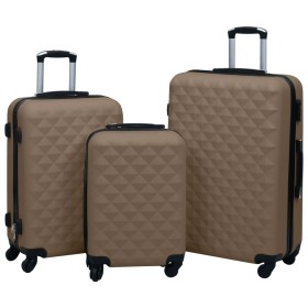 Brown ABS 3-piece hard suitcase set with wheels by vidaXL, Suitcases - Ref: Foro24-92418, Price: 155,05 €, Discount: %