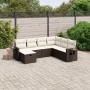 7-teiliges Gartensofa-Set mit braunen PE-Rattan-Kissen von vidaXL, Gartensets - Ref: Foro24-3263839, Preis: 483,58 €, Rabatt: %