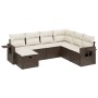 7-teiliges Gartensofa-Set mit braunen PE-Rattan-Kissen von vidaXL, Gartensets - Ref: Foro24-3263839, Preis: 483,58 €, Rabatt: %