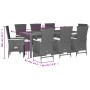 Set de comedor de jardín 9 pzas y cojines ratán sintético negro de vidaXL, Conjuntos de jardín - Ref: Foro24-3277518, Precio:...