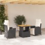 Set comedor de jardín 3 pzas con cojines ratán sintético negro de vidaXL, Conjuntos de jardín - Ref: Foro24-3277435, Precio: ...