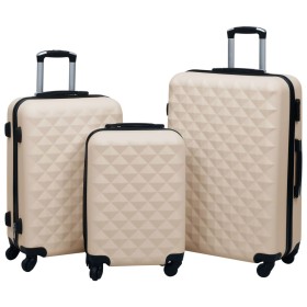 Gold ABS 3-piece hard suitcase set with wheels by vidaXL, Suitcases - Ref: Foro24-92416, Price: 126,99 €, Discount: %