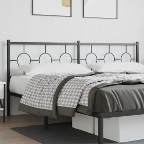 Black metal headboard 193 cm by vidaXL, Headboards and footboards - Ref: Foro24-376263, Price: 57,99 €, Discount: %