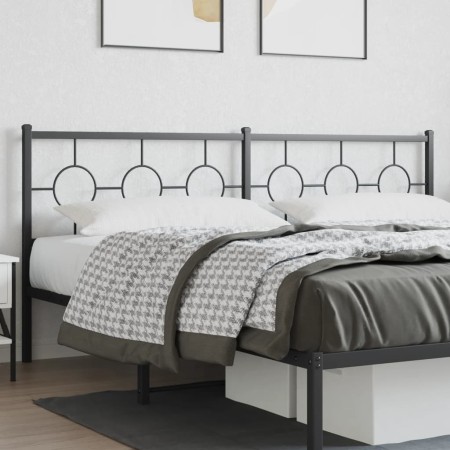 Black metal headboard 193 cm by vidaXL, Headboards and footboards - Ref: Foro24-376263, Price: 57,43 €, Discount: %