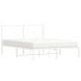 Metal bed frame with white headboard 140x190 cm by vidaXL, Beds and slatted bases - Ref: Foro24-376275, Price: 103,48 €, Disc...