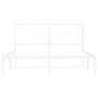 Metal bed frame with white headboard 140x190 cm by vidaXL, Beds and slatted bases - Ref: Foro24-376275, Price: 103,48 €, Disc...