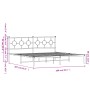 Bettgestell aus weißem Metall mit Kopfteil 200x200 cm von vidaXL, Betten und Lattenroste - Ref: Foro24-376282, Preis: 122,09 ...