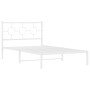 Estructura cama metal con cabecero y pie cama blanca 107x203 cm de vidaXL, Camas y somieres - Ref: Foro24-376289, Precio: 85,...