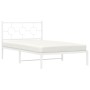 Estructura cama metal con cabecero y pie cama blanca 107x203 cm de vidaXL, Camas y somieres - Ref: Foro24-376289, Precio: 85,...