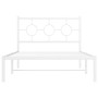 Estructura cama metal con cabecero y pie cama blanca 107x203 cm de vidaXL, Camas y somieres - Ref: Foro24-376289, Precio: 85,...