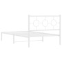 Estructura cama metal con cabecero y pie cama blanca 107x203 cm de vidaXL, Camas y somieres - Ref: Foro24-376289, Precio: 85,...