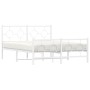 Estructura cama metal con cabecero y estribo blanco 140x200 cm de vidaXL, Camas y somieres - Ref: Foro24-376294, Precio: 120,...