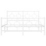 Metal bed frame with headboard and white footboard 140x200 cm by vidaXL, Beds and slatted bases - Ref: Foro24-376294, Price: ...