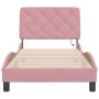 Bed frame with LED lights in pink velvet 90x190 cm by vidaXL, Beds and slatted bases - Ref: Foro24-3213830, Price: 197,38 €, ...