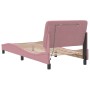 Bed frame with LED lights in pink velvet 90x190 cm by vidaXL, Beds and slatted bases - Ref: Foro24-3213830, Price: 197,38 €, ...