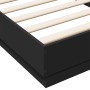 Black engineered wood bed frame 100x200 cm by vidaXL, Beds and slatted bases - Ref: Foro24-839596, Price: 97,99 €, Discount: %