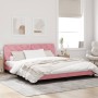 Estructura de cama con luces LED terciopelo rosa 180x200 cm de vidaXL, Camas y somieres - Ref: Foro24-3213872, Precio: 253,99...