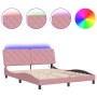 Estructura de cama con luces LED terciopelo rosa 160x200 cm de vidaXL, Camas y somieres - Ref: Foro24-3213866, Precio: 261,90...