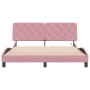 Estructura de cama con luces LED terciopelo rosa 160x200 cm de vidaXL, Camas y somieres - Ref: Foro24-3213866, Precio: 261,90...