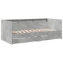 Concrete gray engineered wood lounger with drawers 90x200 cm by vidaXL, Beds and slatted bases - Ref: Foro24-3280849, Price: ...