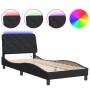 Black velvet bed frame with LED light 90x190 cm by vidaXL, Beds and slatted bases - Ref: Foro24-3214173, Price: 148,65 €, Dis...