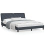 Dark gray velvet bed frame with headboard 160x200 cm by vidaXL, Beds and slatted bases - Ref: Foro24-3207930, Price: 218,80 €...