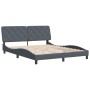 Dark gray velvet bed frame with headboard 160x200 cm by vidaXL, Beds and slatted bases - Ref: Foro24-3207930, Price: 218,80 €...