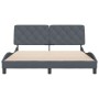 Dark gray velvet bed frame with headboard 160x200 cm by vidaXL, Beds and slatted bases - Ref: Foro24-3207930, Price: 218,80 €...