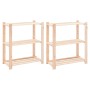 3-tier shelving 2 units solid pine wood 150 kg by vidaXL, Industrial shelving - Ref: Foro24-3051117, Price: 84,26 €, Discount: %