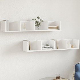 Wall furniture 2 pcs engineered wood white 99x18x16.5 cm by vidaXL, Shelves and shelves - Ref: Foro24-840444, Price: 38,08 €,...