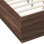 Estructura de cama madera de ingeniería marrón roble 135x190 cm de vidaXL, Camas y somieres - Ref: Foro24-3209743, Precio: 14...