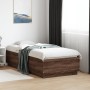 Oak brown engineered wood bed frame 90x190 cm by vidaXL, Beds and slatted bases - Ref: Foro24-3209757, Price: 108,96 €, Disco...