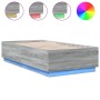 Estructura cama con luces LED madera gris Sonoma 90x190 cm de vidaXL, Camas y somieres - Ref: Foro24-3209665, Precio: 129,35 ...