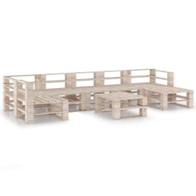 8-piece pine wood pallet garden furniture set by vidaXL, Garden sets - Ref: Foro24-3066034, Price: 369,43 €, Discount: %