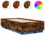 Estructura cama con luces LED madera roble ahumado 75x190 cm de vidaXL, Camas y somieres - Ref: Foro24-3209671, Precio: 120,9...