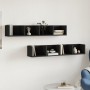 Wall furniture 2 pcs engineered wood black 99x18x16.5cm by vidaXL, Shelves and shelves - Ref: Foro24-840446, Price: 45,86 €, ...