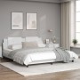 Estructura de cama con luz LED cuero sintético blanco 180x200cm de vidaXL, Camas y somieres - Ref: Foro24-3214125, Precio: 22...