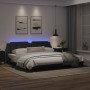 Estructura cama con luces LED cuero sintético negro 200x200 cm de vidaXL, Camas y somieres - Ref: Foro24-3214131, Precio: 216...