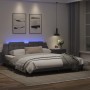 Estructura de cama con luz LED cuero sintético gris 180x200 cm de vidaXL, Camas y somieres - Ref: Foro24-3214127, Precio: 228...