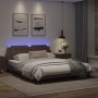 Bed frame with LED lights brown PE leather 160x200 cm by vidaXL, Beds and slatted bases - Ref: Foro24-3214119, Price: 221,82 ...