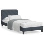 Estructura de cama con cabecero terciopelo gris oscuro 90x190cm de vidaXL, Camas y somieres - Ref: Foro24-3207894, Precio: 14...