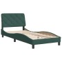 Estructura cama con cabecero terciopelo verde oscuro 90x190 cm de vidaXL, Camas y somieres - Ref: Foro24-3207896, Precio: 167...