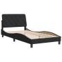 Bed frame with black velvet headboard 100x200 cm by vidaXL, Beds and slatted bases - Ref: Foro24-3207907, Price: 144,23 €, Di...