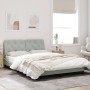 Light gray velvet bed frame with headboard 120x200cm by vidaXL, Beds and slatted bases - Ref: Foro24-3207911, Price: 195,52 €...