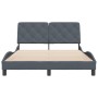 Dark gray velvet bed frame with headboard 140x190 cm by vidaXL, Beds and slatted bases - Ref: Foro24-3207918, Price: 191,54 €...