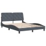 Estructura cama con cabecero terciopelo gris oscuro 140x200 cm de vidaXL, Camas y somieres - Ref: Foro24-3207924, Precio: 195...