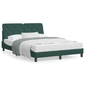 Estructura cama con cabecero terciopelo verde oscuro 140x200 cm de vidaXL, Camas y somieres - Ref: Foro24-3207926, Precio: 22...