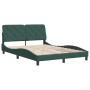 Dark green velvet bed frame with headboard 140x200 cm by vidaXL, Beds and slatted bases - Ref: Foro24-3207926, Price: 225,99 ...