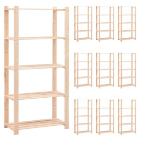 Shelving 5 levels 10 units solid pine wood 250 kg by vidaXL, Industrial shelving - Ref: Foro24-3051116, Price: 846,99 €, Disc...